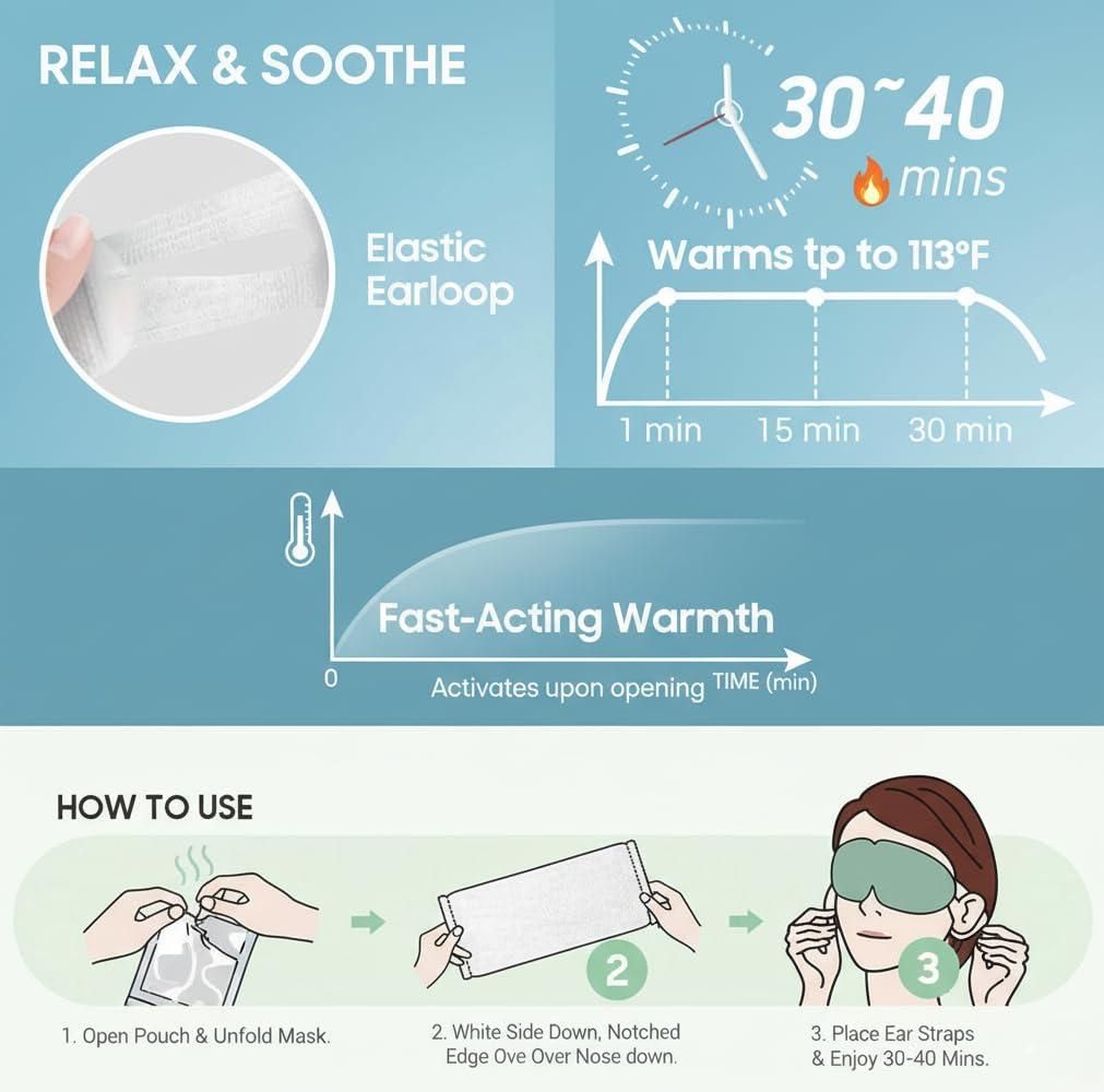 Steam Eye Mask Pack of 2