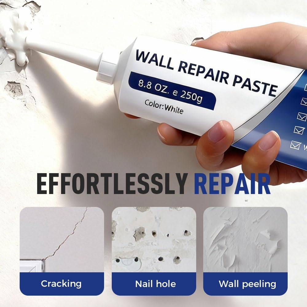 Wall Repair Paste Application with Scraper and Nozzle